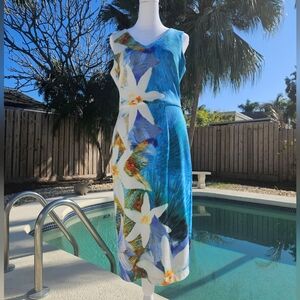 Maggy London Floral Sleeveless Midi Dress Size 6